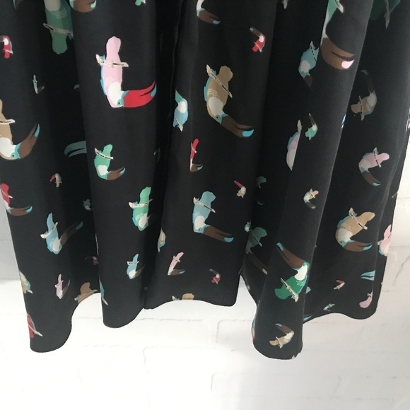 Vintage Shirt dress Barilà Tropical Tuccan Bird Print Black S - Picture 6 of 10